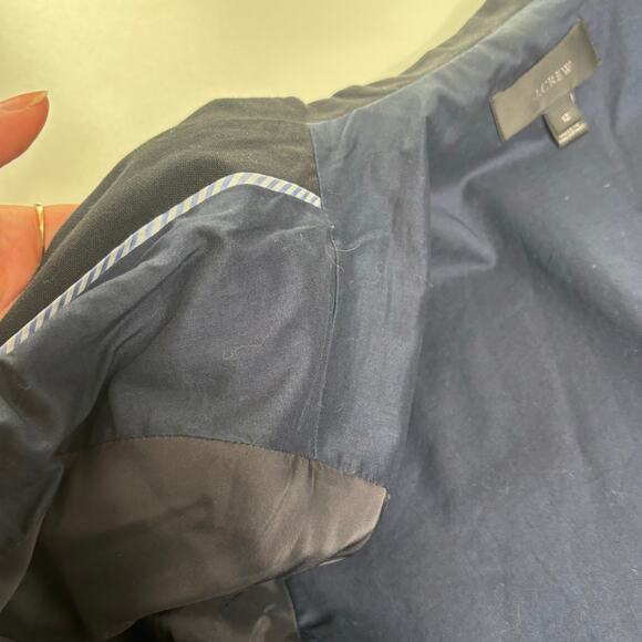 J.Crew Linen, Cotton Unstructured Shawl Collar Black Blazer 12 - Picture 8 of 10